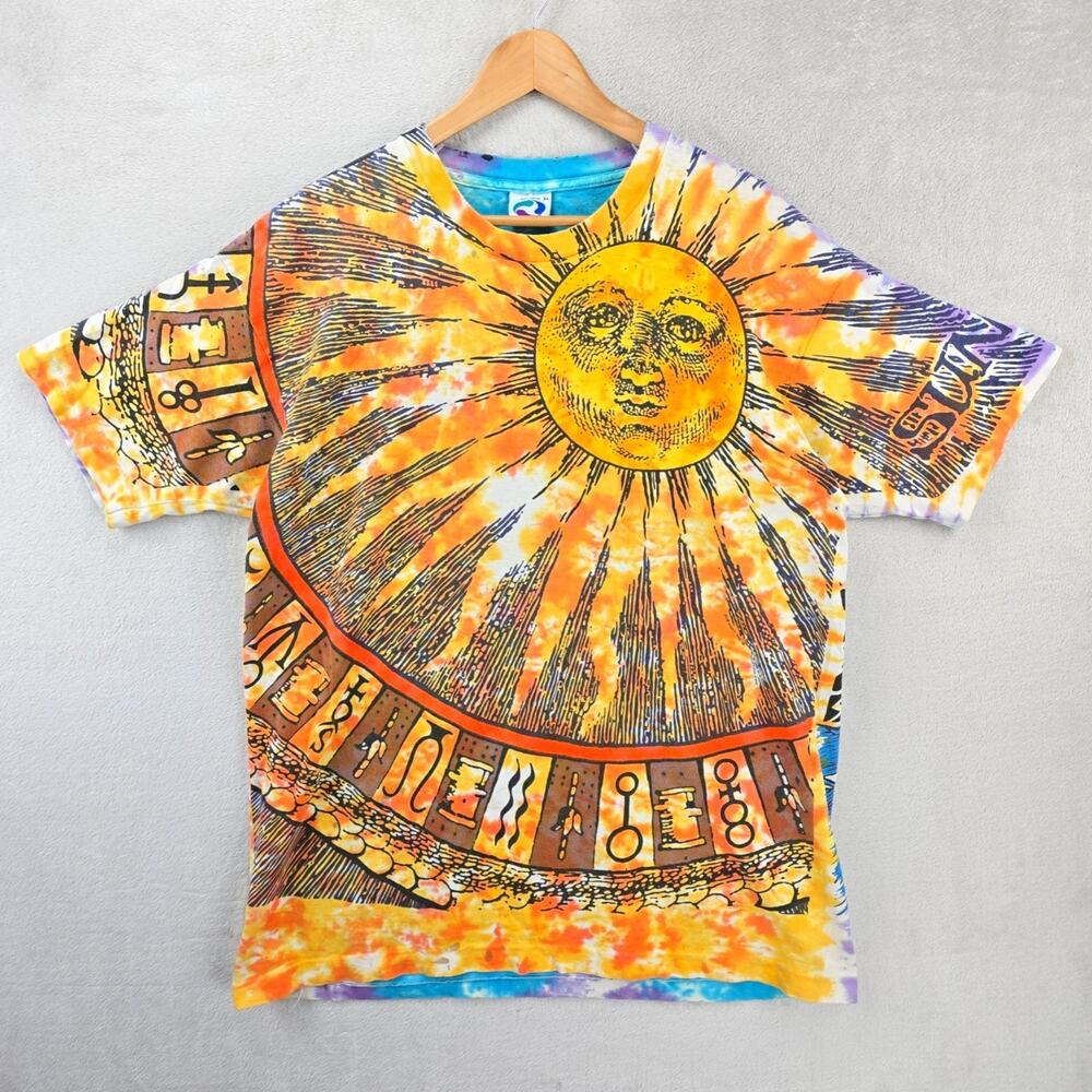 Vintage 1992 Liquid Blue Sun Moon Chris Pinkerton AOP Shirt XL USA Single Stitch